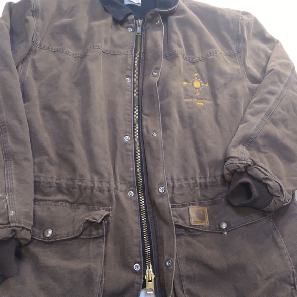 Vintage Union Made Carhartt Jacket double two way zipper 1999 Sz X Large - Picture 3 of 16